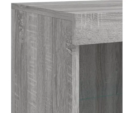 Kumodes Ar Led Apgaismojumu, 3 Gab., Pelēka Ozola Vidaxl