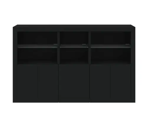 Kumode Ar Led Lampiņām, Melna, 162X37X100 Cm Vidaxl