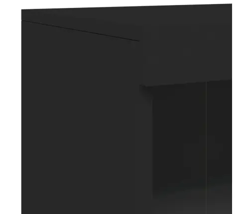 Kumode Ar Led Lampiņām, Melna, 162X37X100 Cm Vidaxl