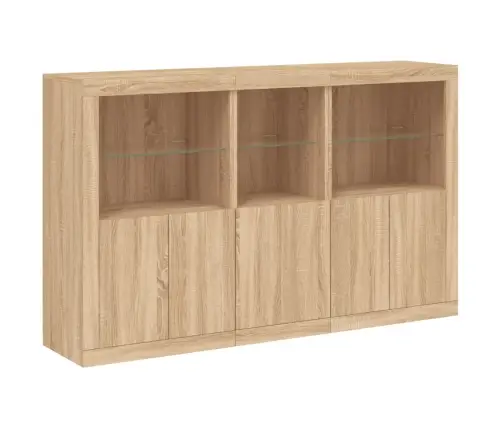 Puhvetkapp Led-Tuledega, Sonoma Tamm, 162 X 37 X 100 Cm
