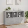 Kumode Ar Led Lampiņām, Betona Pelēka, 162X37X100 Cm Vidaxl