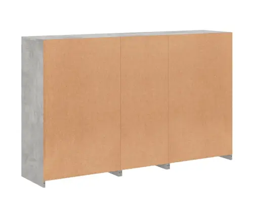Kumode Ar Led Lampiņām, Betona Pelēka, 162X37X100 Cm Vidaxl