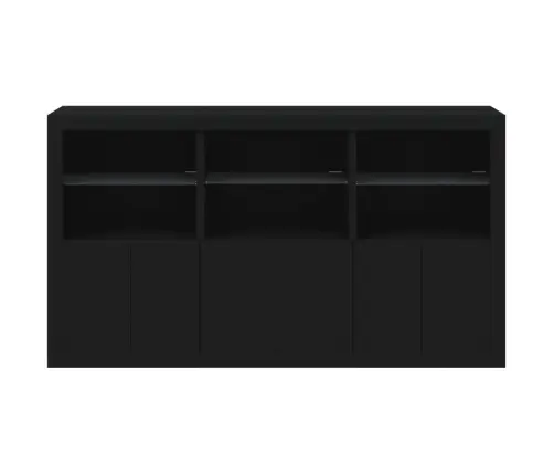 Kumode Ar Led Lampiņām, Melna, 181,5X37X100 Cm Vidaxl