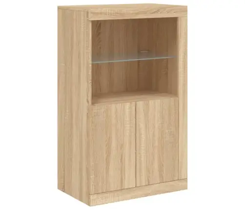 Kumode Ar Led Lampiņām, Ozolkoka Krāsa, 181,5X37X100 Cm Vidaxl