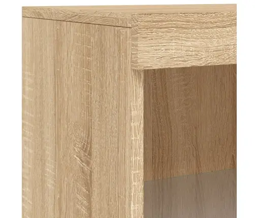 Kumode Ar Led Lampiņām, Ozolkoka Krāsa, 181,5X37X100 Cm Vidaxl