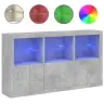 Šoninė Spintelė Su Led Lemputėmis, Betono Pilka, 181,5X37X100Cm