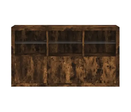 Puhvetkapp Led-Tuledega, Suitsutatud Tamm, 181,5 X 37 X 100 Cm