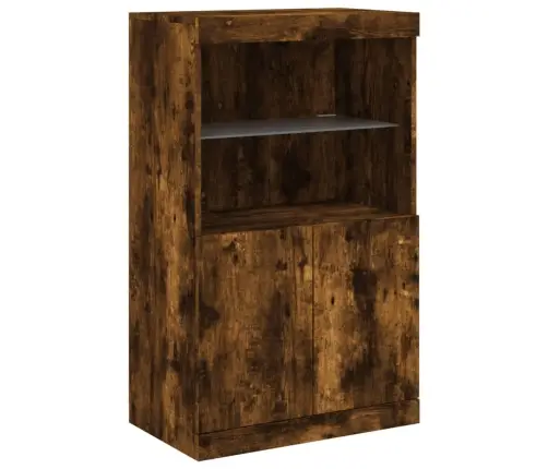 Puhvetkapp Led-Tuledega, Suitsutatud Tamm, 181,5 X 37 X 100 Cm