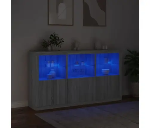 Kumode Ar Led Lampiņām, Pelēka Ozolkoka Krāsa, 181,5X37X100 Cm Vidaxl Kumode Ar Led Lampiņām, Pelēka Ozolkoka Krāsa, 181,5X37X100 Cm Vidaxl