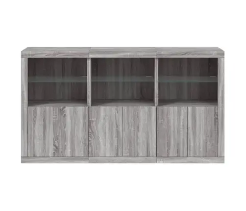 Kumode Ar Led Lampiņām, Pelēka Ozolkoka Krāsa, 181,5X37X100 Cm Vidaxl Kumode Ar Led Lampiņām, Pelēka Ozolkoka Krāsa, 181,5X37X100 Cm Vidaxl