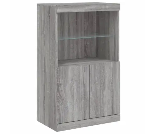 Kumode Ar Led Lampiņām, Pelēka Ozolkoka Krāsa, 181,5X37X100 Cm Vidaxl Kumode Ar Led Lampiņām, Pelēka Ozolkoka Krāsa, 181,5X37X100 Cm Vidaxl