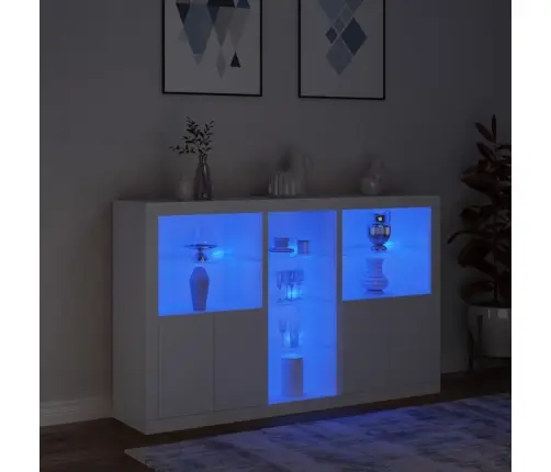 Kumode Ar Led Lampiņām, 162X37X100 Cm, Balta Vidaxl Kumode Ar Led Lampiņām, 162X37X100 Cm, Balta Vidaxl