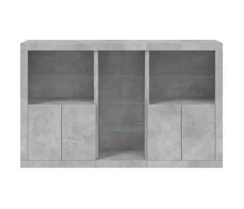 Kumode Ar Led Lampiņām, Betona Pelēka, 162X37X100 Cm Vidaxl