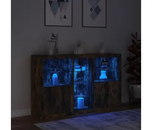 Kumode Ar Led Lampiņām, Ozolkoka Krāsa, 162X37X100 Cm Vidaxl