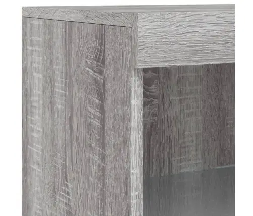 Kumode Ar Led Lampiņām, Pelēka Ozolkoka Krāsa, 162X37X100 Cm Vidaxl