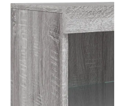 Kumode Ar Led Lampiņām, Pelēka Ozolkoka Krāsa, 162X37X100 Cm Vidaxl