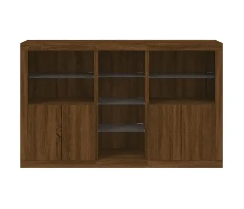 Kumode Ar Led Lampiņām, Brūna Koka Krāsa, 162X37X100 Cm Vidaxl