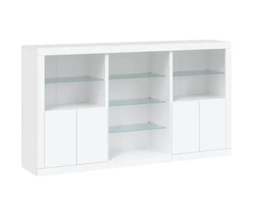 Kumode Ar Led Lampiņām, Balta, 181,5X37X100 Cm Vidaxl