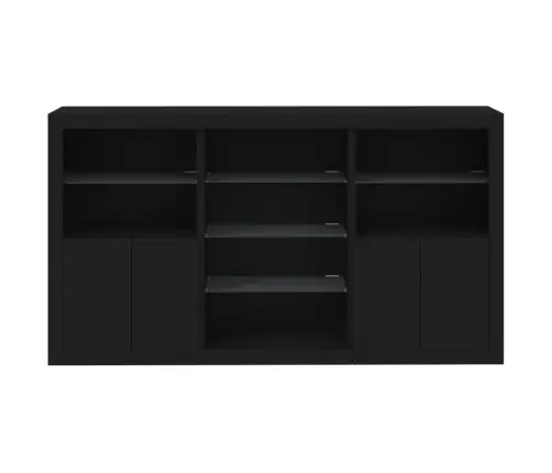 Kumode Ar Led Lampiņām, Melna, 181,5X37X100 Cm Vidaxl