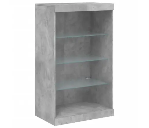 Kumode Ar Led Lampiņām, Betona Pelēka, 181,5X37X100 Cm Vidaxl