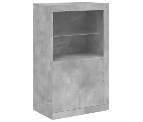 Kumode Ar Led Lampiņām, Betona Pelēka, 181,5X37X100 Cm Vidaxl