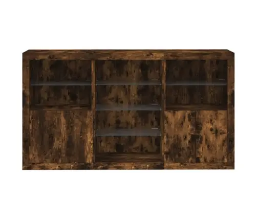 Kumode Ar Led Lampiņām, Ozolkoka Krāsa, 181,5X37X100 Cm Vidaxl