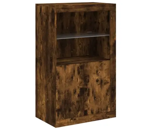 Kumode Ar Led Lampiņām, Ozolkoka Krāsa, 181,5X37X100 Cm Vidaxl