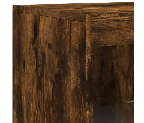 Kumode Ar Led Lampiņām, Ozolkoka Krāsa, 181,5X37X100 Cm Vidaxl