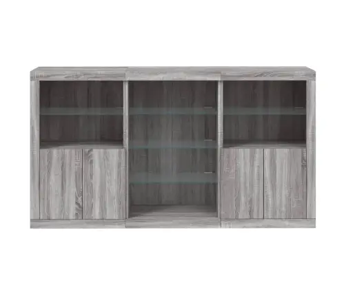 Puhvetkapp Led-Tuledega, Hall Sonoma Tamm, 181,5 X 37 X 100 Cm