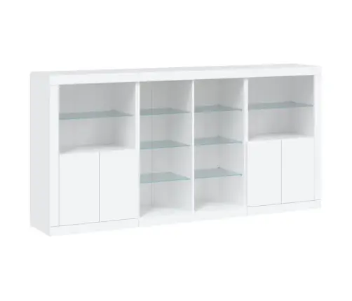 Kumode Ar Led Lampiņām, Balta, 202X37X100 Cm Vidaxl