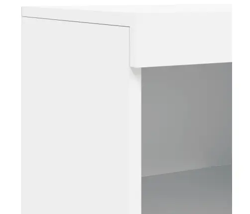 Kumode Ar Led Lampiņām, Balta, 202X37X100 Cm Vidaxl