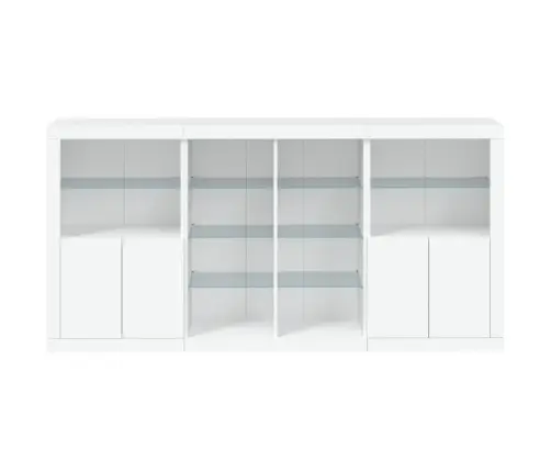 Kumode Ar Led Lampiņām, Balta, 202X37X100 Cm Vidaxl