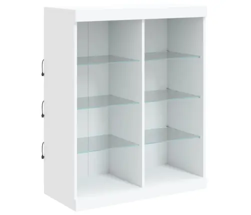 Kumode Ar Led Lampiņām, Balta, 202X37X100 Cm Vidaxl