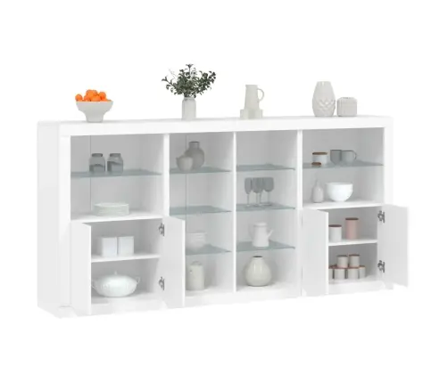 Kumode Ar Led Lampiņām, Balta, 202X37X100 Cm Vidaxl