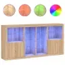 Puhvetkapp Led-Tuledega, Sonoma Tamm, 202 X 37 X 100 Cm