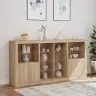 Puhvetkapp Led-Tuledega, Sonoma Tamm, 202 X 37 X 100 Cm