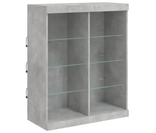 Kumode Ar Led Lampiņām, Betona Pelēka, 202X37X100 Cm Vidaxl