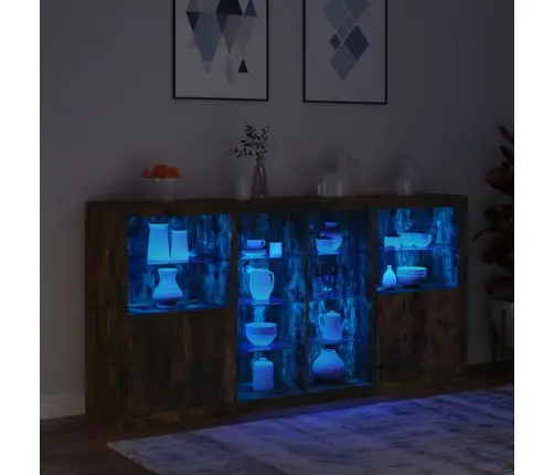 Kumode Ar Led Lampiņām, Ozolkoka Krāsa, 202X37X100 Cm Vidaxl