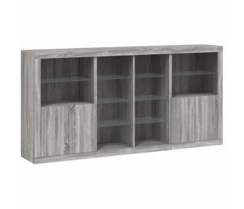 Puhvetkapp Led-Tuledega, Hall Sonoma Tamm, 202 X 37 X 100 Cm