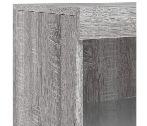 Puhvetkapp Led-Tuledega, Hall Sonoma Tamm, 202 X 37 X 100 Cm