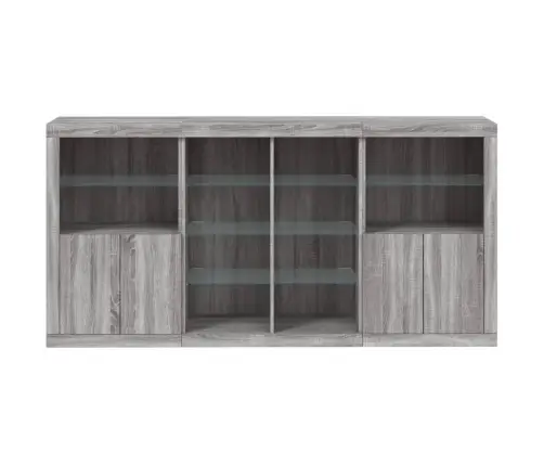 Puhvetkapp Led-Tuledega, Hall Sonoma Tamm, 202 X 37 X 100 Cm