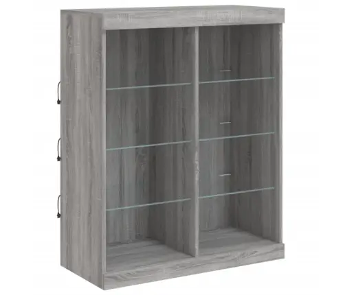 Puhvetkapp Led-Tuledega, Hall Sonoma Tamm, 202 X 37 X 100 Cm