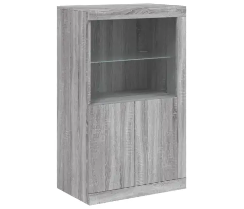 Puhvetkapp Led-Tuledega, Hall Sonoma Tamm, 202 X 37 X 100 Cm