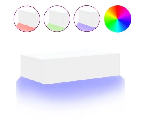 Televizoriaus Spintelė Su Led Lemputėmis, Balta, 60X35X15,5Cm Televizoriaus Spintelė Su Led Lemputėmis, Balta, 60X35X15,5Cm