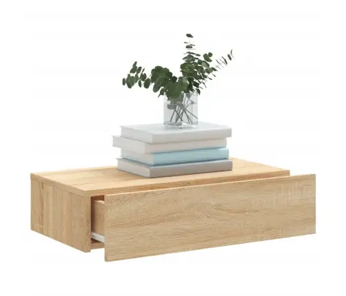 Tv Skapītis Ar Led Apgaismojumu, Ozolkoka Krāsa, 60X35X15,5 Cm Vidaxl