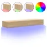 Tv Plaukti Ar Led Lampiņām, 2Gab., 60X35X15,5Cm, Ozolkoka Krāsā Vidaxl