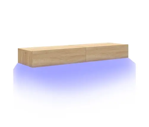 Tv Plaukti Ar Led Lampiņām, 2Gab., 60X35X15,5Cm, Ozolkoka Krāsā Vidaxl