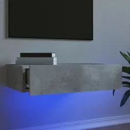 Tv Skapītis Ar Led Apgaismojumu, Betona Pelēks, 60X35X15,5 Cm Vidaxl