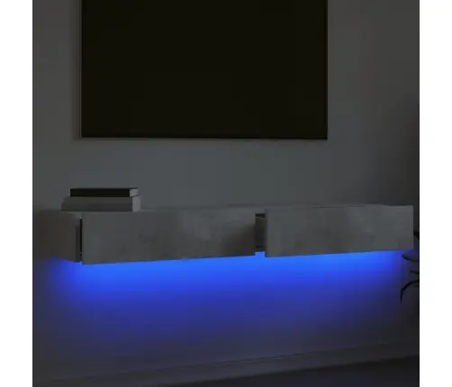 Tv Skapīši Ar Led Apgaismojumu, 2 Gab., Pelēki, 60X35X15,5 Cm Vidaxl