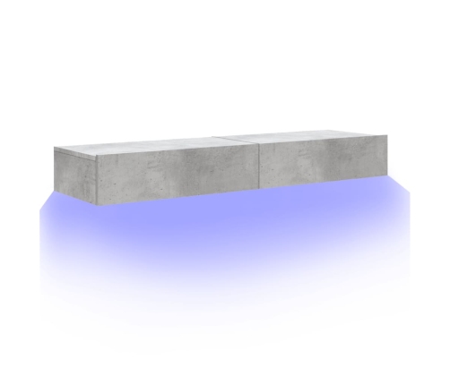 Tv Skapīši Ar Led Apgaismojumu, 2 Gab., Pelēki, 60X35X15,5 Cm Vidaxl